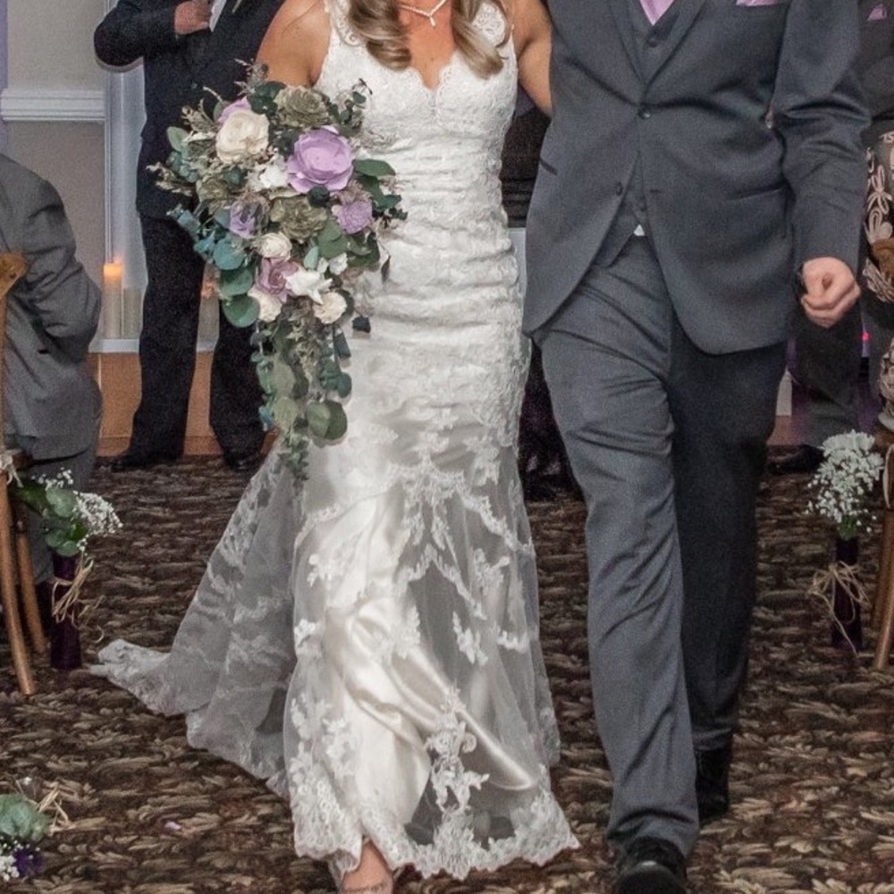 Wedding dress and veil
